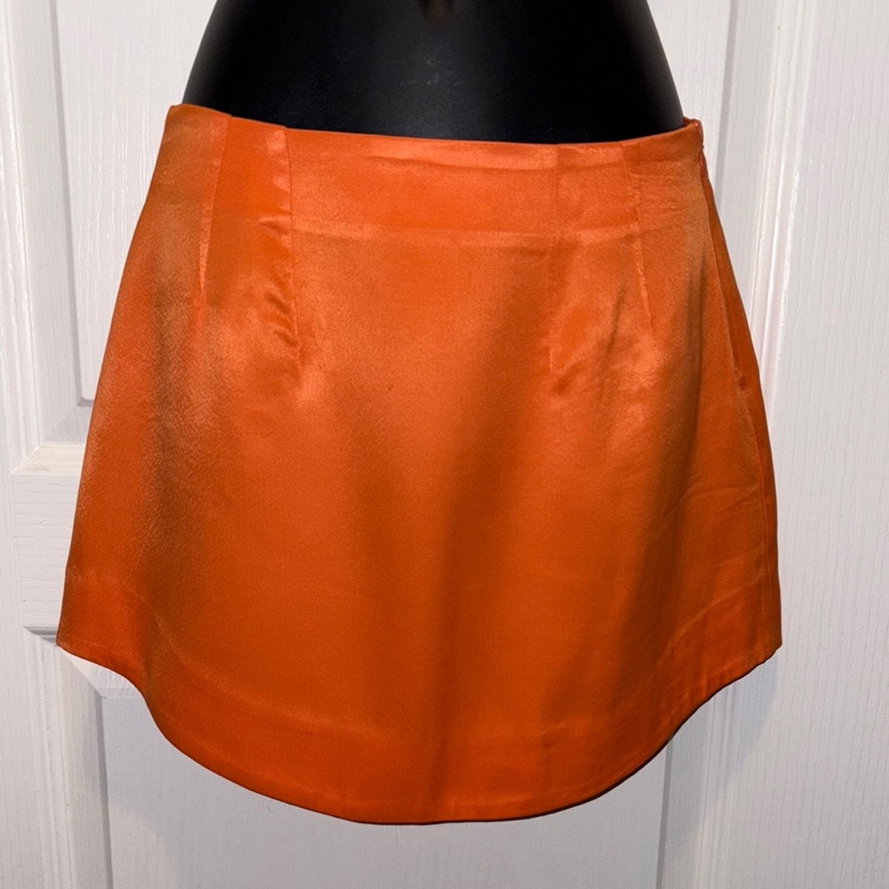 Orange Satin Skirt
